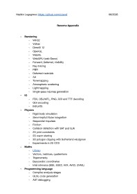 Resume appendix preview